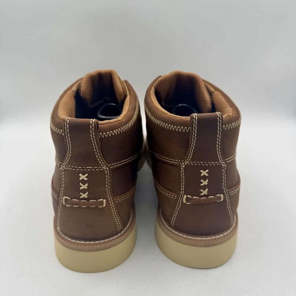 Twisted X Woven Wedge Moc Boots Men's Size 8 W Wide Brown Oiled Saddle Leather
